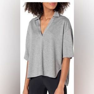 Theory Cropped Grey Polo size p